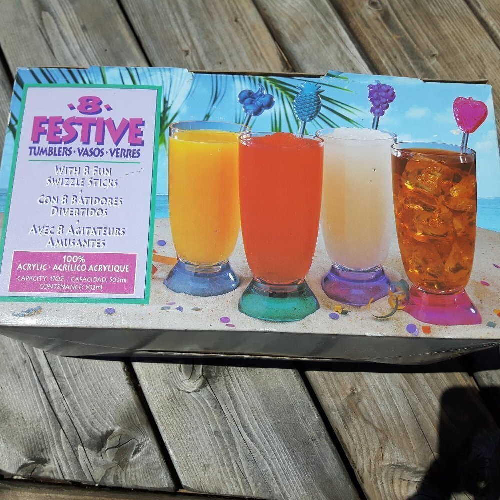 \FUN Seville Classics 1990s Acrylic Tumblers NIB